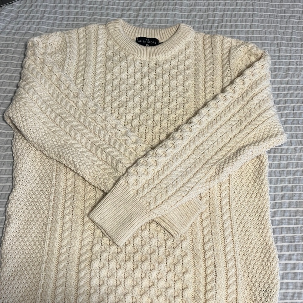 Mens Cream Chunky Sweater
